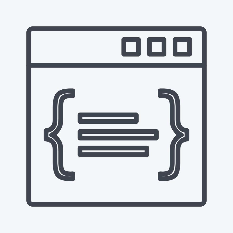 código de icono adecuado para el símbolo de programación. estilo de línea diseño simple editable. vector de plantilla de diseño. ilustración de símbolo simple