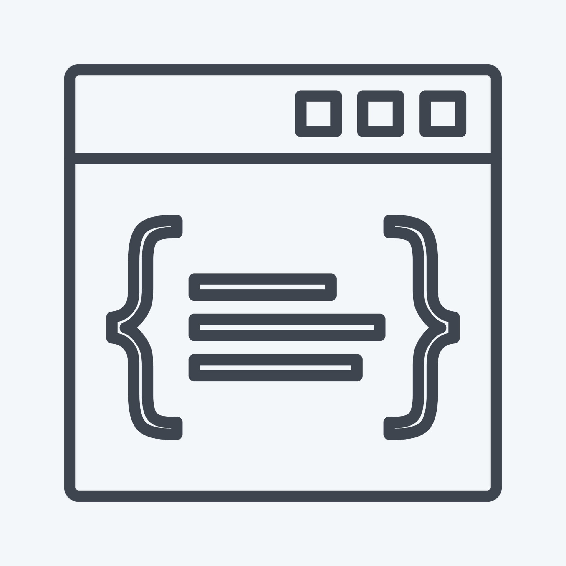 Icon Code. suitable for Programming symbol. line style. simple design ...