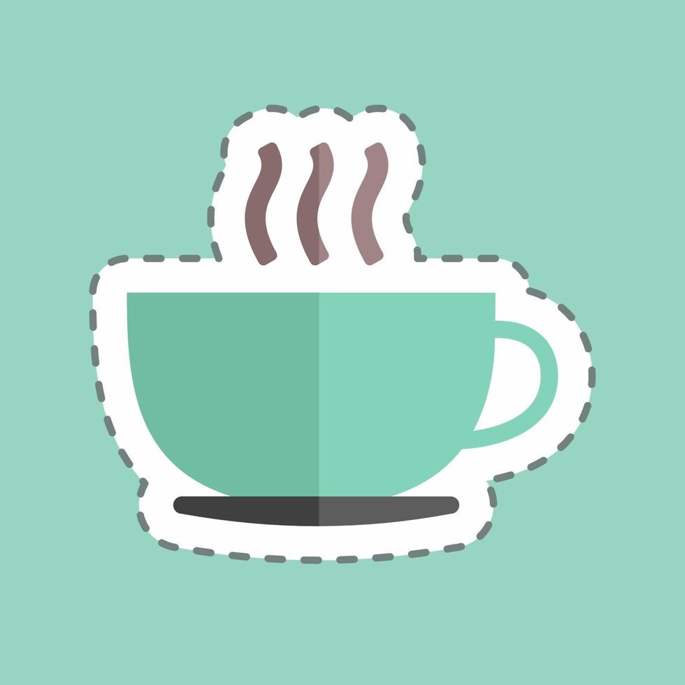 Sticker line cut Coffee Cup. suitable for party symbol. simple design editable. design template vector. simple symbol illustration vector