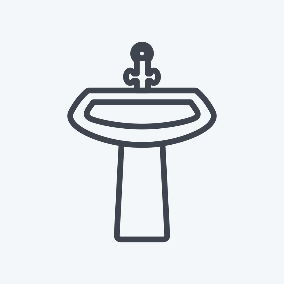 lavabo de icono. adecuado para el símbolo del hogar. estilo de línea diseño simple editable. vector de plantilla de diseño. ilustración de símbolo simple