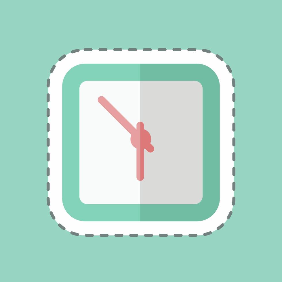 Sticker line cut Clock. suitable for Home symbol. simple design editable. design template vector. simple symbol illustration vector