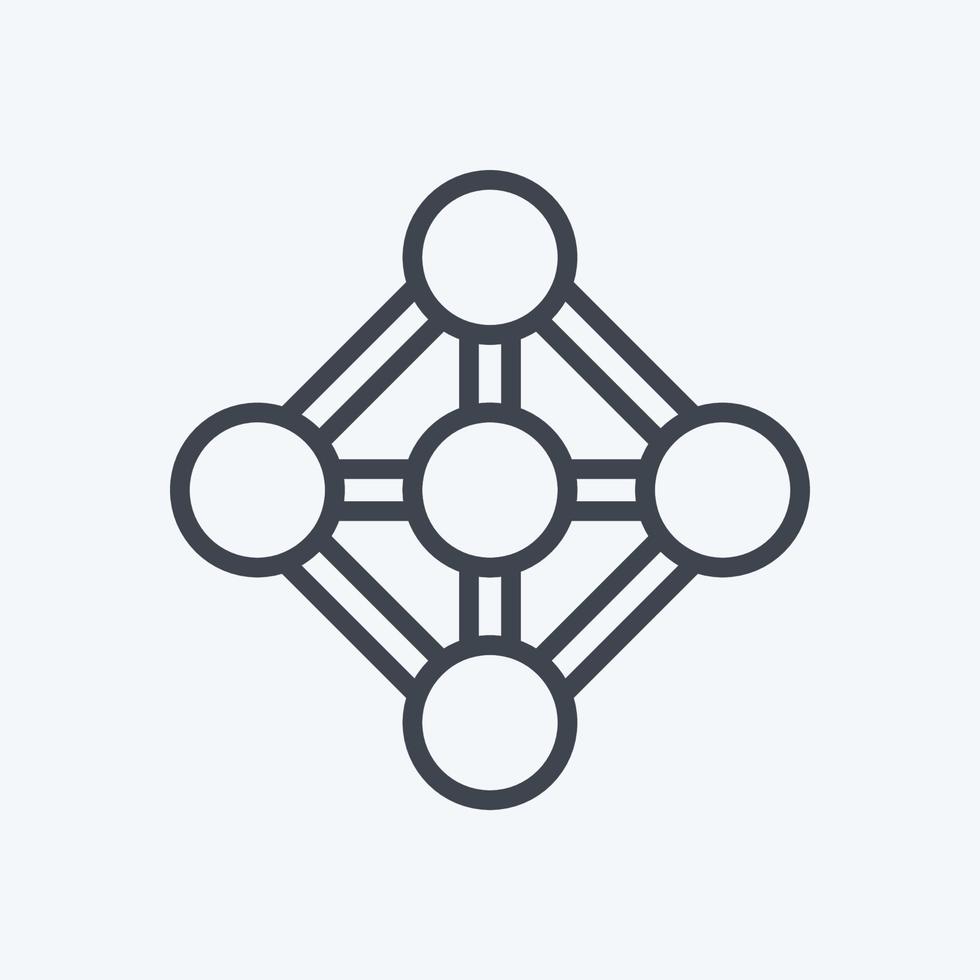 Icon Deep Learning. suitable for data analytics symbol. line style. simple design editable. design template vector. simple symbol illustration vector