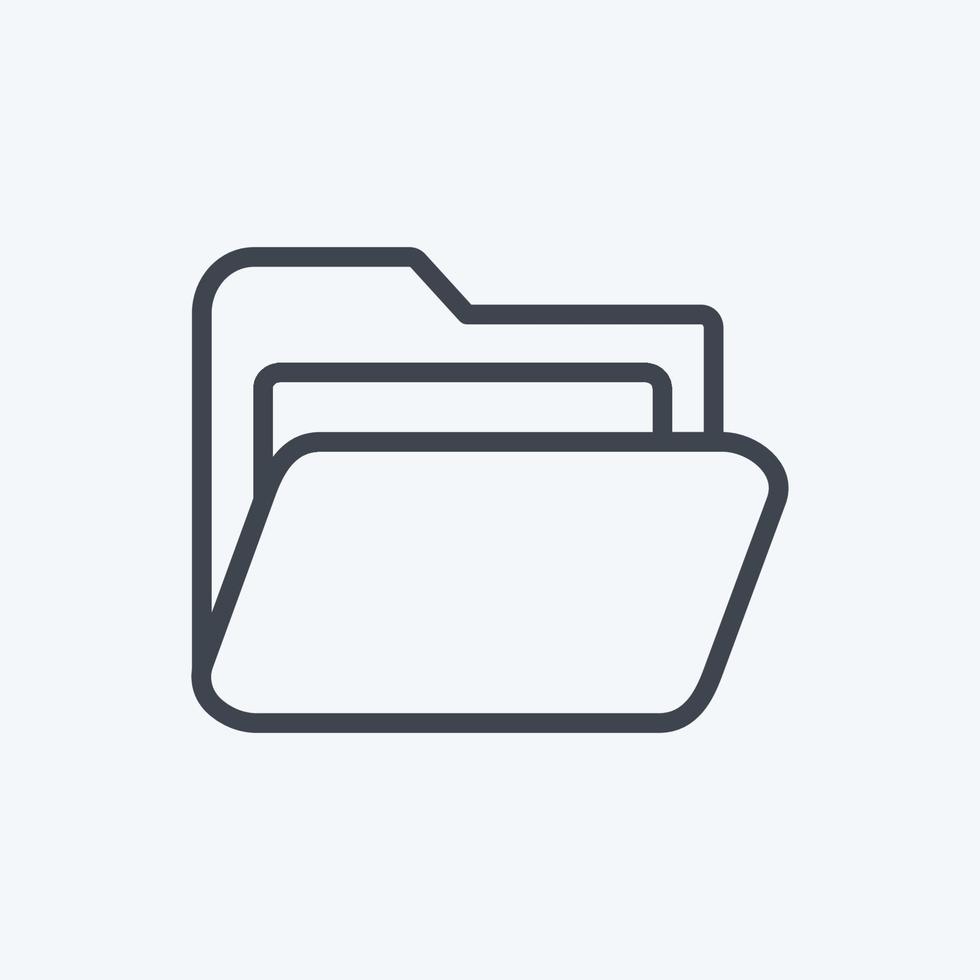 Icon Folder 1. suitable for Web Interface symbol. line style. simple design editable. design template vector. simple symbol illustration vector
