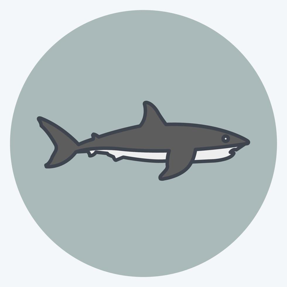 Icon Shark. suitable for animal symbol. color mate style. simple design editable. design template vector. simple symbol illustration vector