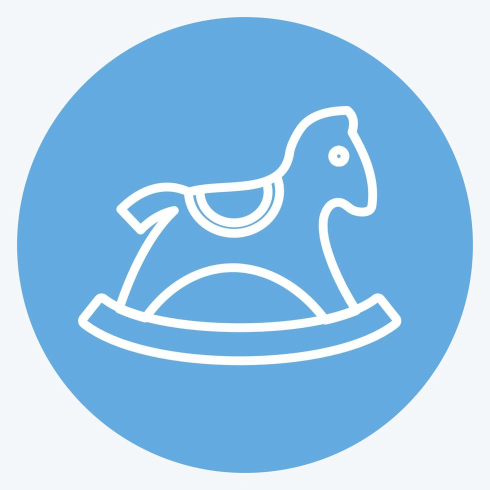 Icon Rocking Horse. suitable for Toy symbol. blue eyes style. simple design editable. design template vector. simple symbol illustration vector