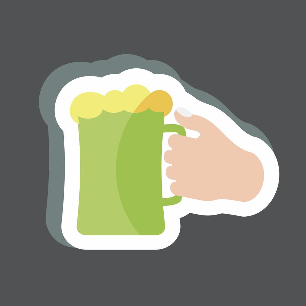 Sticker Holding Beer Glass. suitable for Hand Actions symbol. simple design editable. design template vector. simple symbol illustration vector