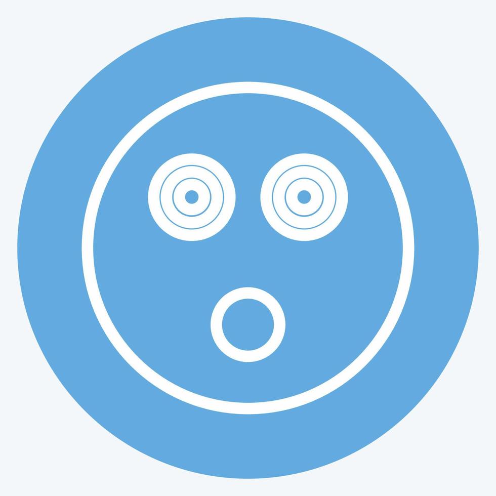 Icon Emoticon Shocked. suitable for Emoticon symbol. blue eyes style. simple design editable. design template vector. simple symbol illustration vector