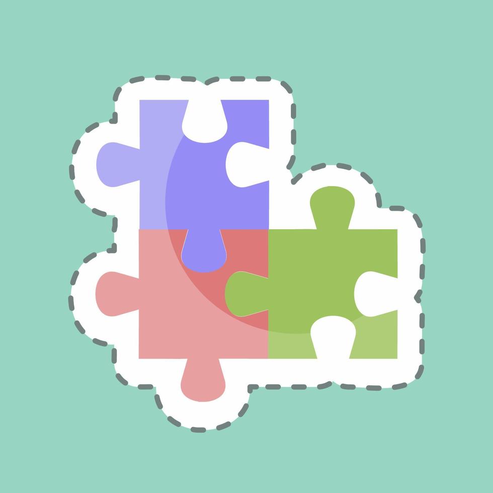 Sticker line cut Puzzles. suitable for Programming symbol. simple design editable. design template vector. simple symbol illustration vector