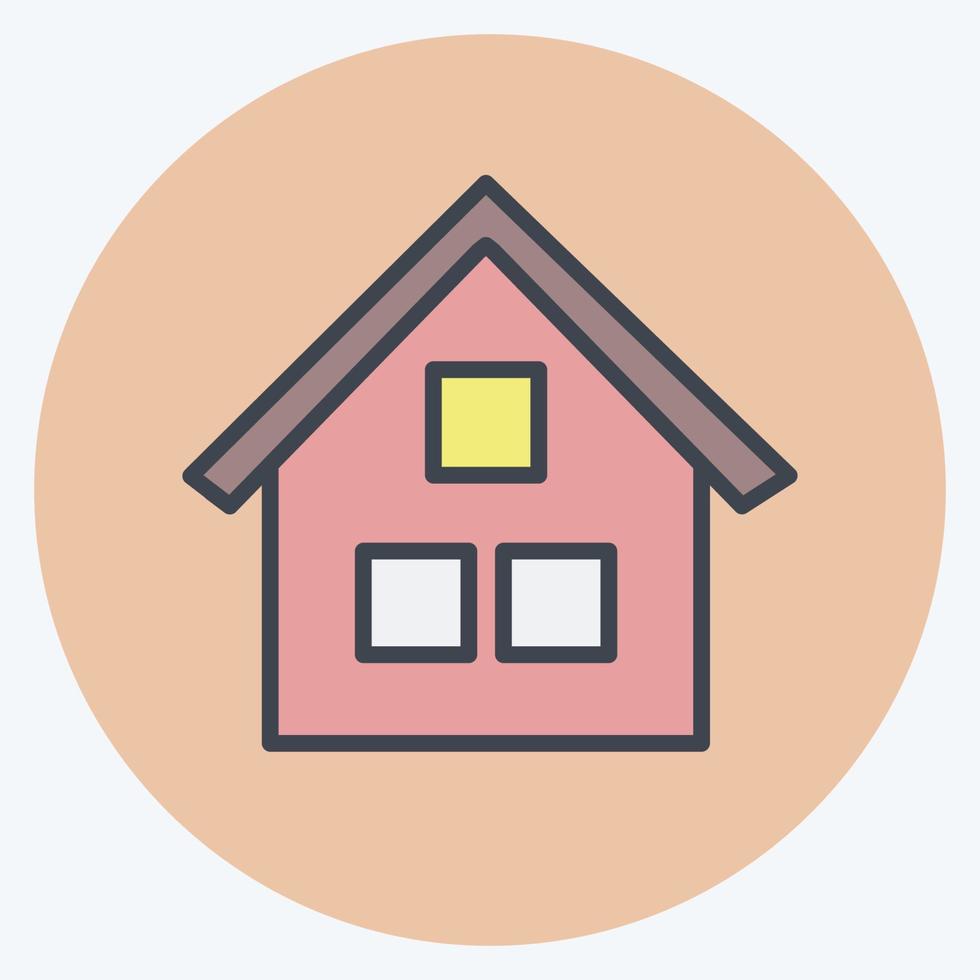 Icon Garden House. suitable for Garden symbol. color mate style. simple design editable. design template vector. simple symbol illustration vector