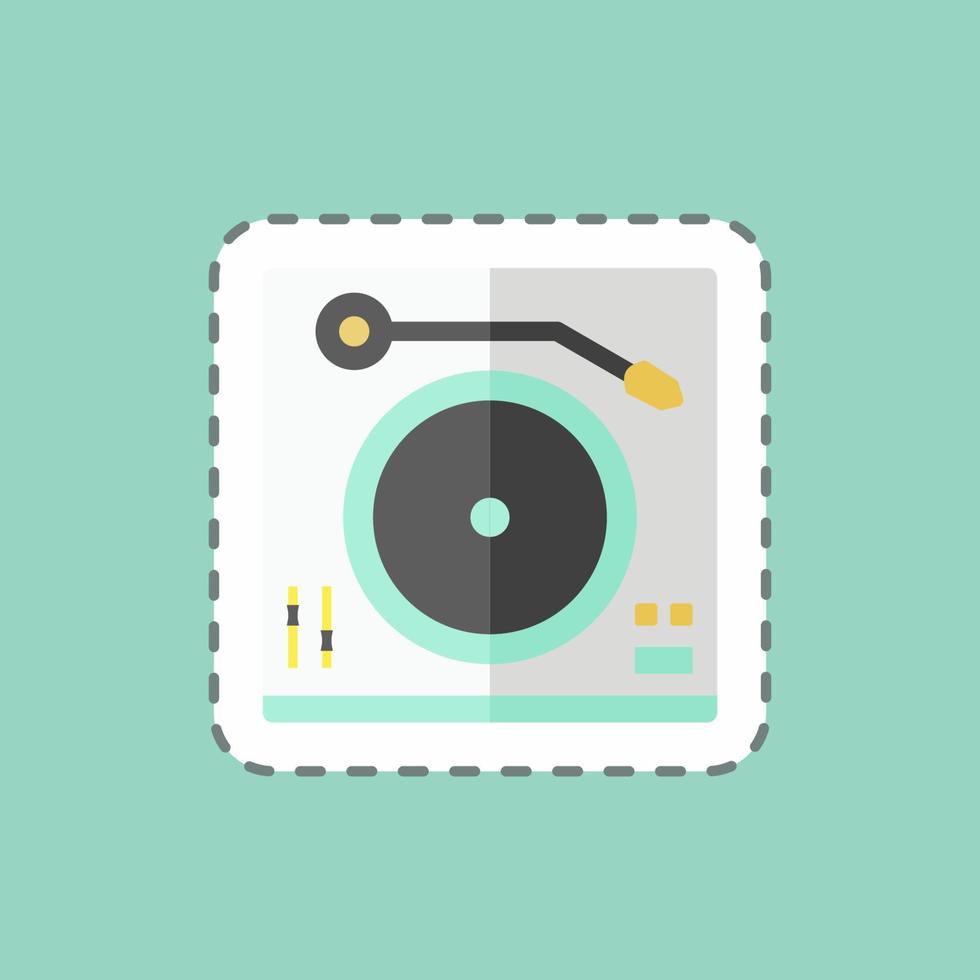 Sticker line cut Turntable. suitable for Home symbol. simple design editable. design template vector. simple symbol illustration vector