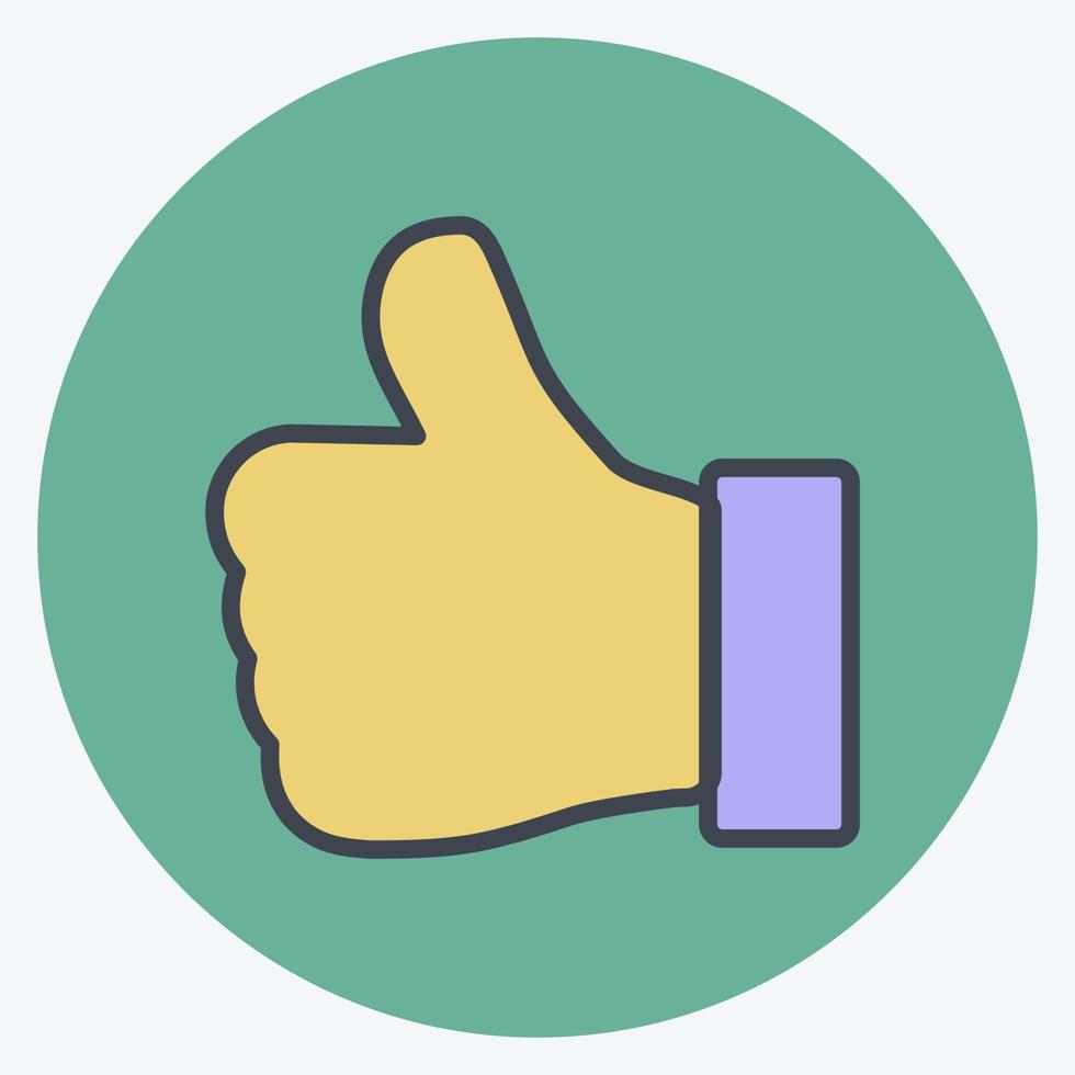 Icon Thumbs Up. suitable for Education symbol. color mate style. simple design editable. design template vector. simple symbol illustration vector