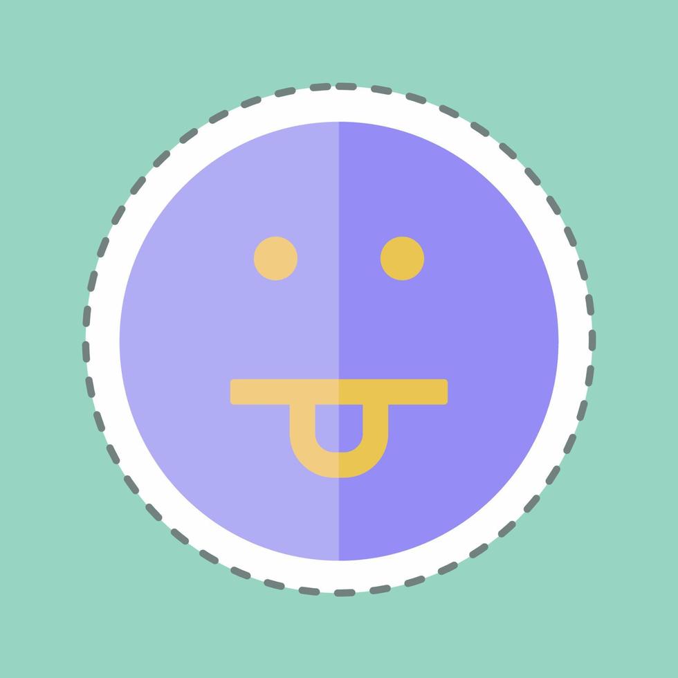 Sticker line cut Emoticon Tongue. suitable for Emoticon symbol. simple design editable. design template vector. simple symbol illustration vector