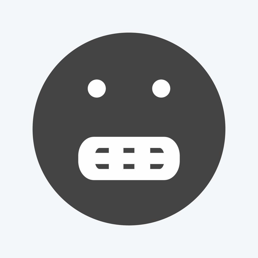 Icon Emoticon Grinning. suitable for Emoticon symbol. glyph style. simple design editable. design template vector. simple symbol illustration vector