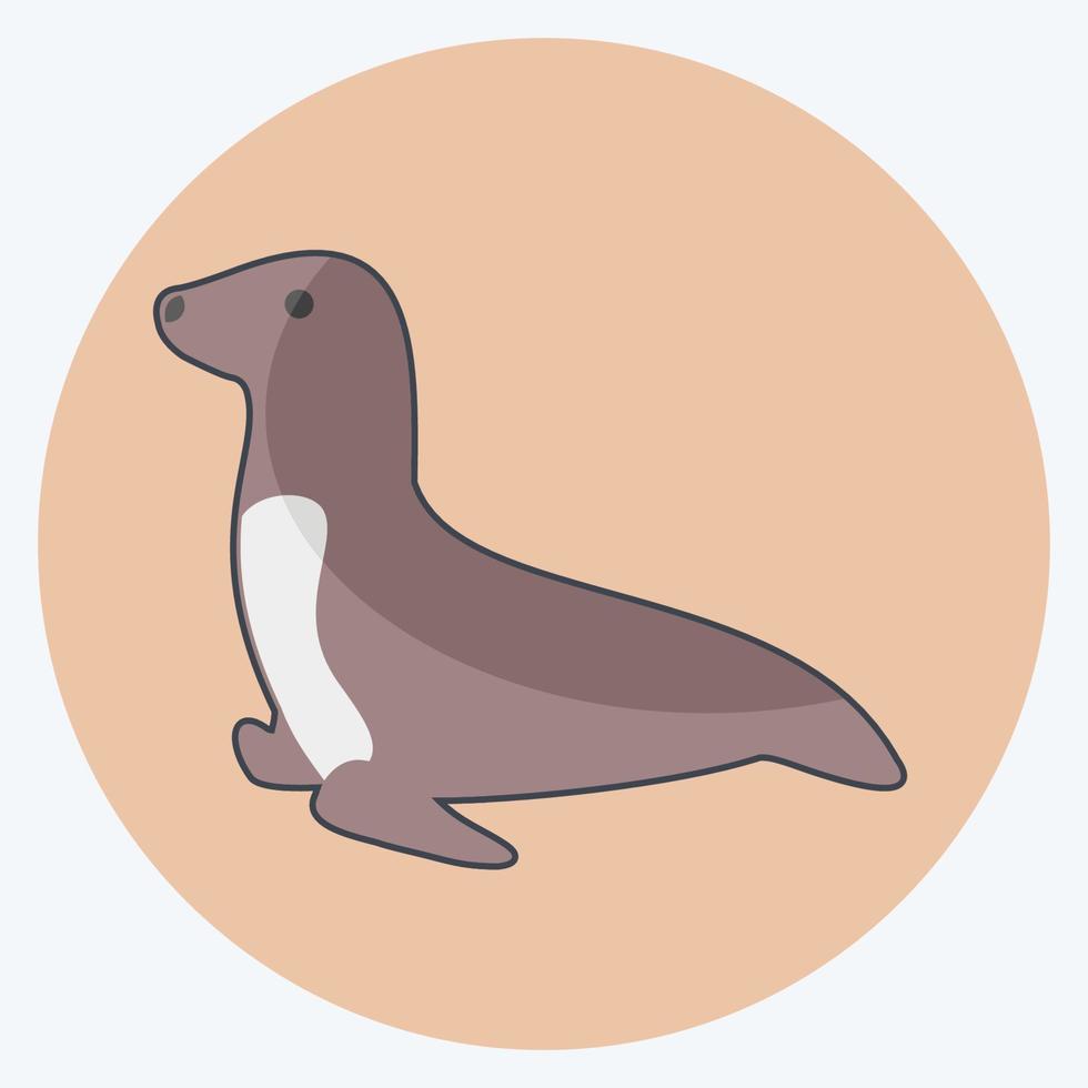 Icon Sea Dog. suitable for animal symbol. flat style. simple design editable. design template vector. simple symbol illustration vector