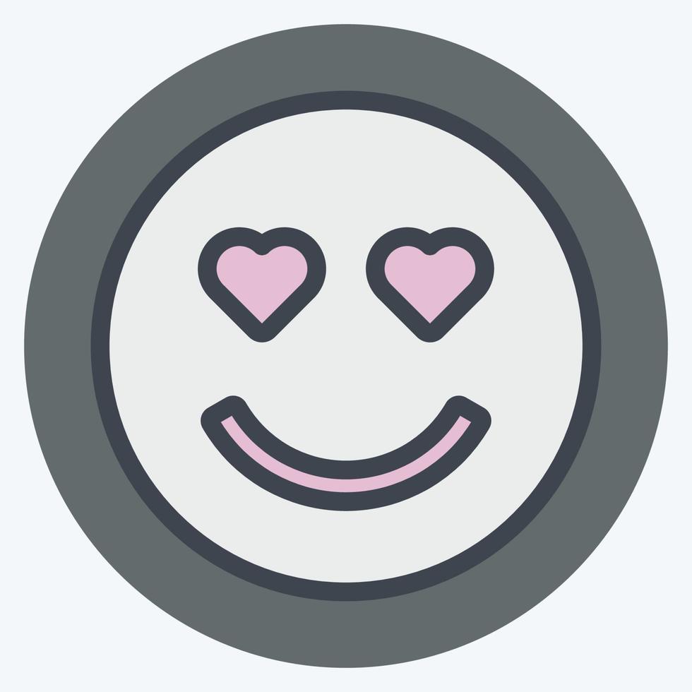 Icon Emoticon Love. suitable for Emoticon symbol. color mate style. simple design editable. design template vector. simple symbol illustration vector
