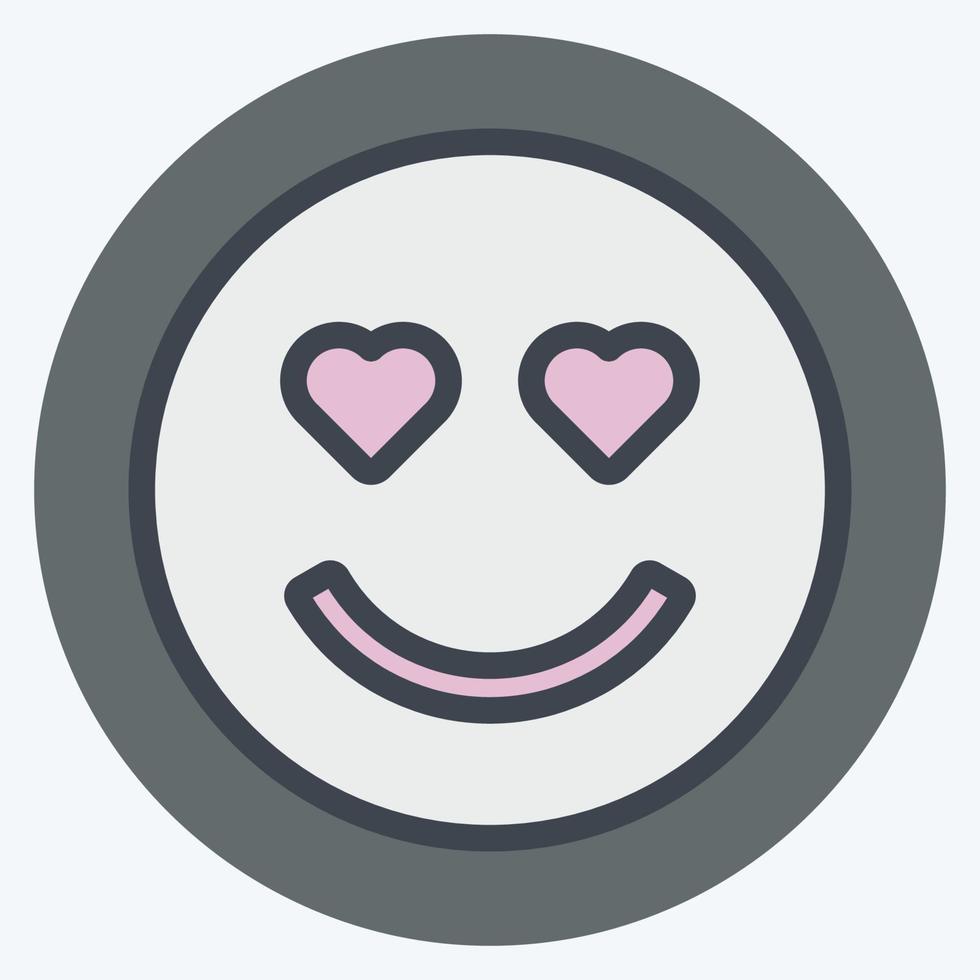 Icon Emoticon Love. suitable for Emoticon symbol. color mate style. simple design editable. design template vector. simple symbol illustration vector