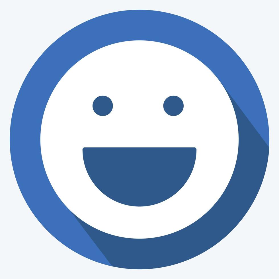Icon Emoticon Laughing. suitable for Emoticon symbol. long shadow style. simple design editable. design template vector. simple symbol illustration vector