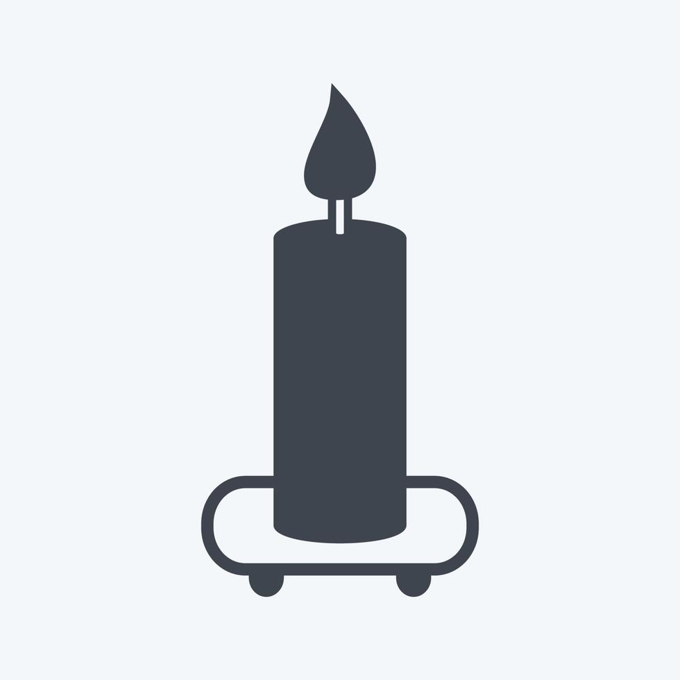 Icon Candle on Shelf. suitable for Spa symbol. glyph style. simple design editable. design template vector. simple symbol illustration vector