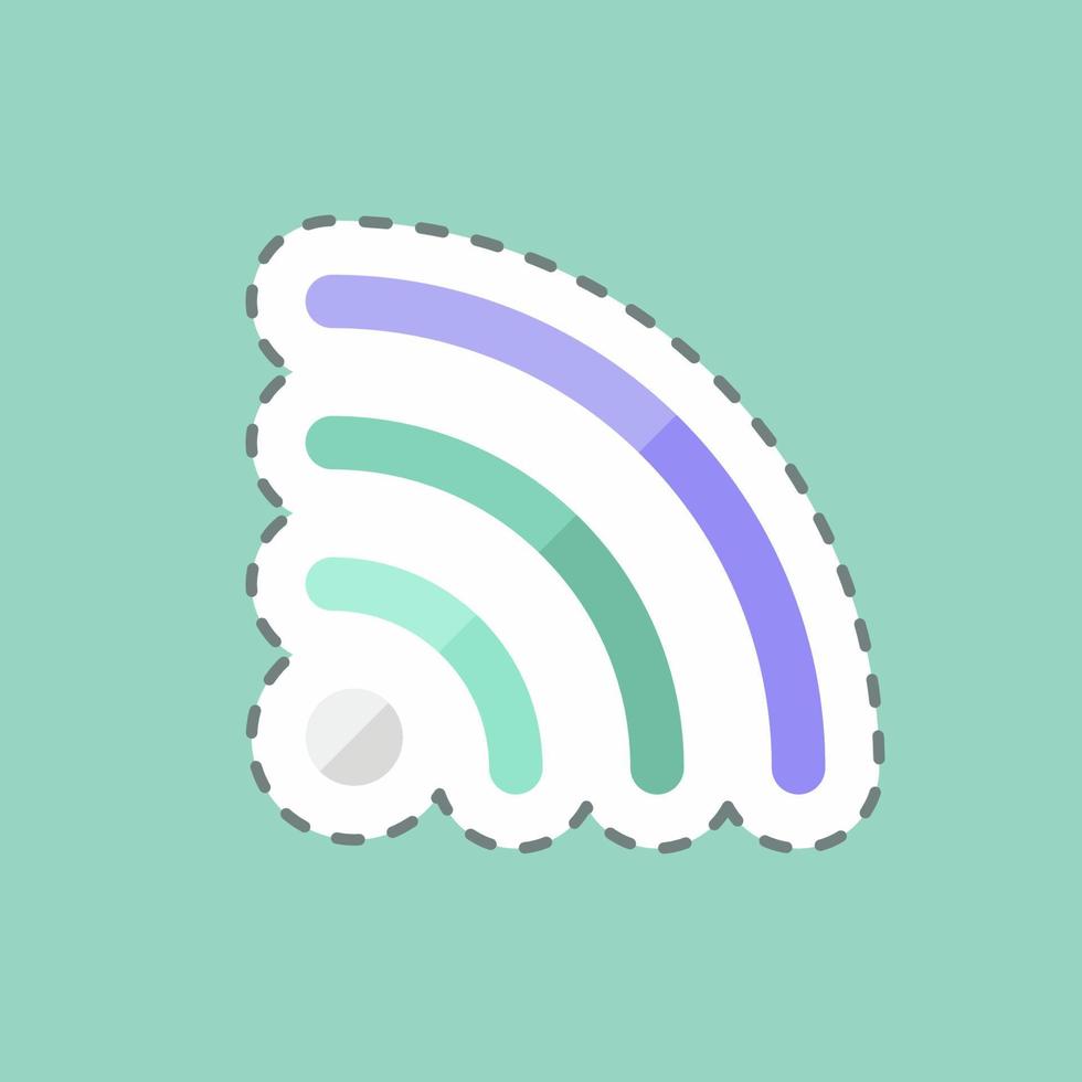 Sticker line cut Rss Feed. suitable for Education symbol. simple design editable. design template vector. simple symbol illustration vector