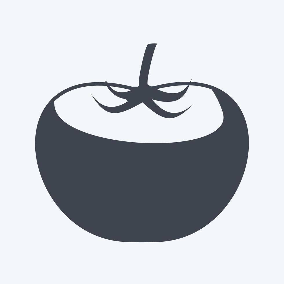 icono de tomate. adecuado para el símbolo de frutas y verduras. estilo de glifo. diseño simple editable. vector de plantilla de diseño. ilustración de símbolo simple