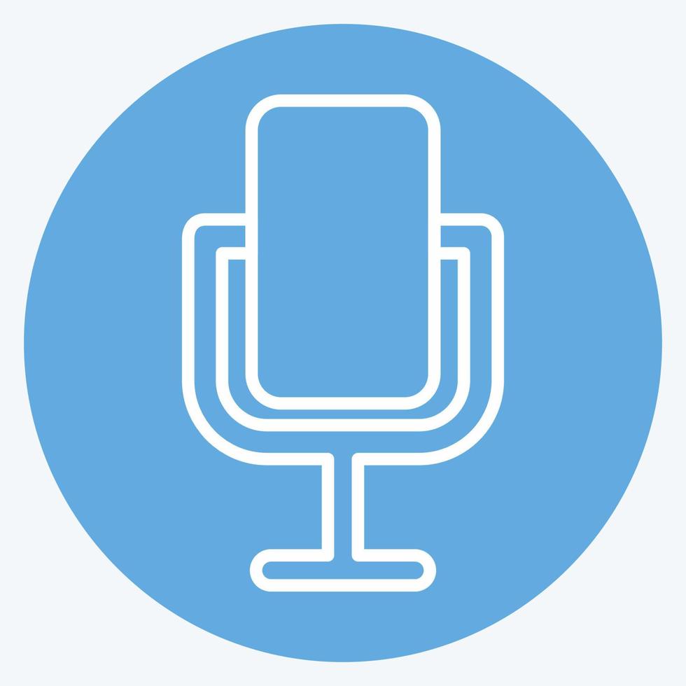 Icon Microphone. suitable for Education symbol. blue eyes style. simple design editable. design template vector. simple symbol illustration vector