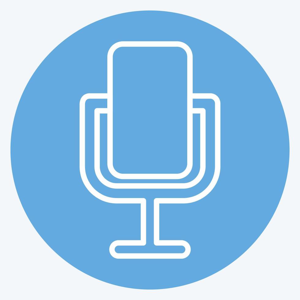 Icon Microphone. suitable for Education symbol. blue eyes style. simple design editable. design template vector. simple symbol illustration vector