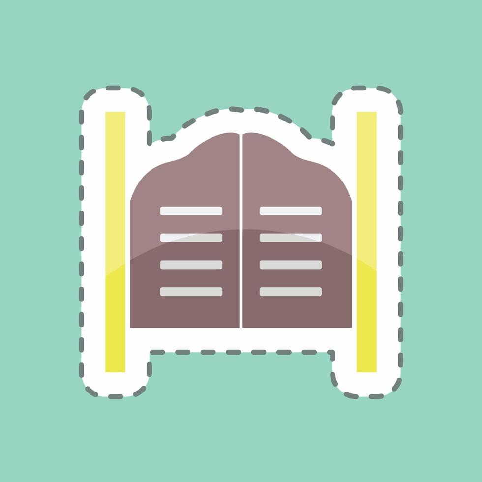 Sticker line cut Doors. suitable for Wild West symbol. simple design editable. design template vector. simple symbol illustration vector