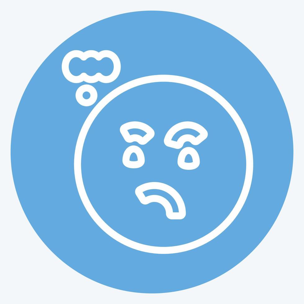 Icon Emoticon Thinking. suitable for Emoticon symbol. blue eyes style. simple design editable. design template vector. simple symbol illustration vector