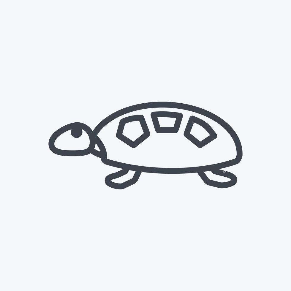 icono de tortuga. adecuado para el símbolo del mar. estilo de línea diseño simple editable. vector de plantilla de diseño. ilustración de símbolo simple