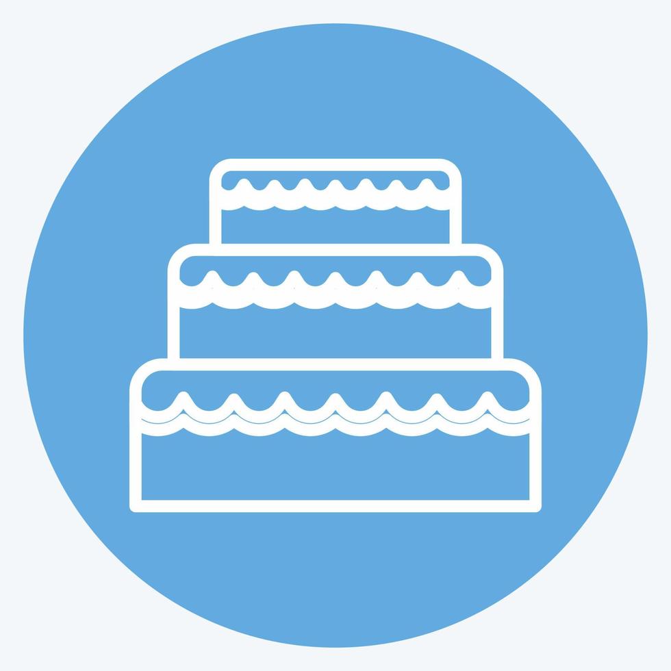 Icon Wedding Cake. suitable for Wedding symbol. blue eyes style. simple design editable. design template vector. simple symbol illustration vector