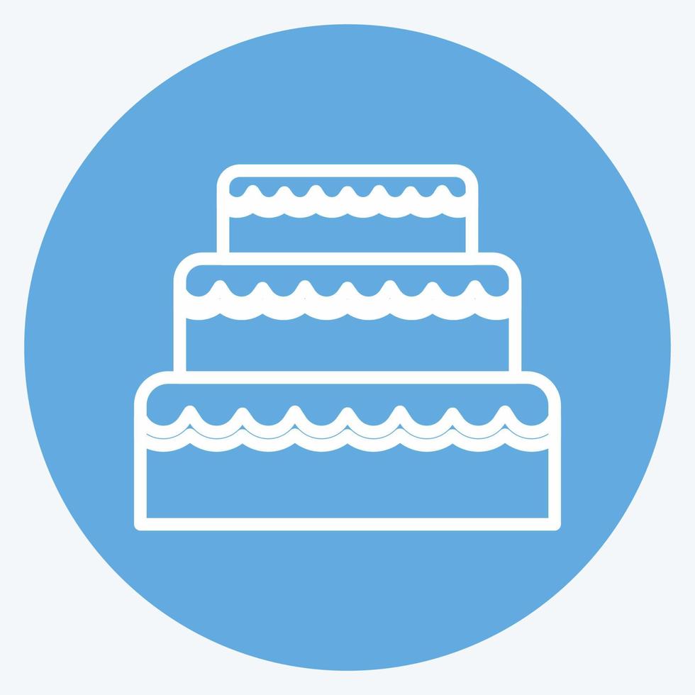 Icon Wedding Cake. suitable for Wedding symbol. blue eyes style. simple design editable. design template vector. simple symbol illustration vector