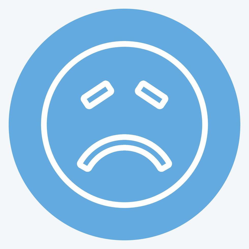 Icon Emoticon Sick. suitable for Emoticon symbol. blue eyes style. simple design editable. design template vector. simple symbol illustration vector