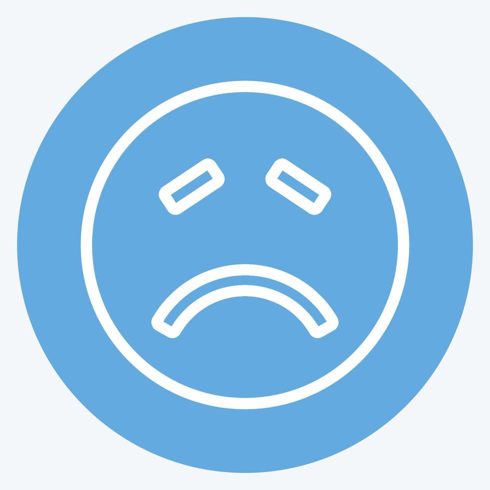 Icon Emoticon Sick. suitable for Emoticon symbol. blue eyes style. simple design editable. design template vector. simple symbol illustration vector