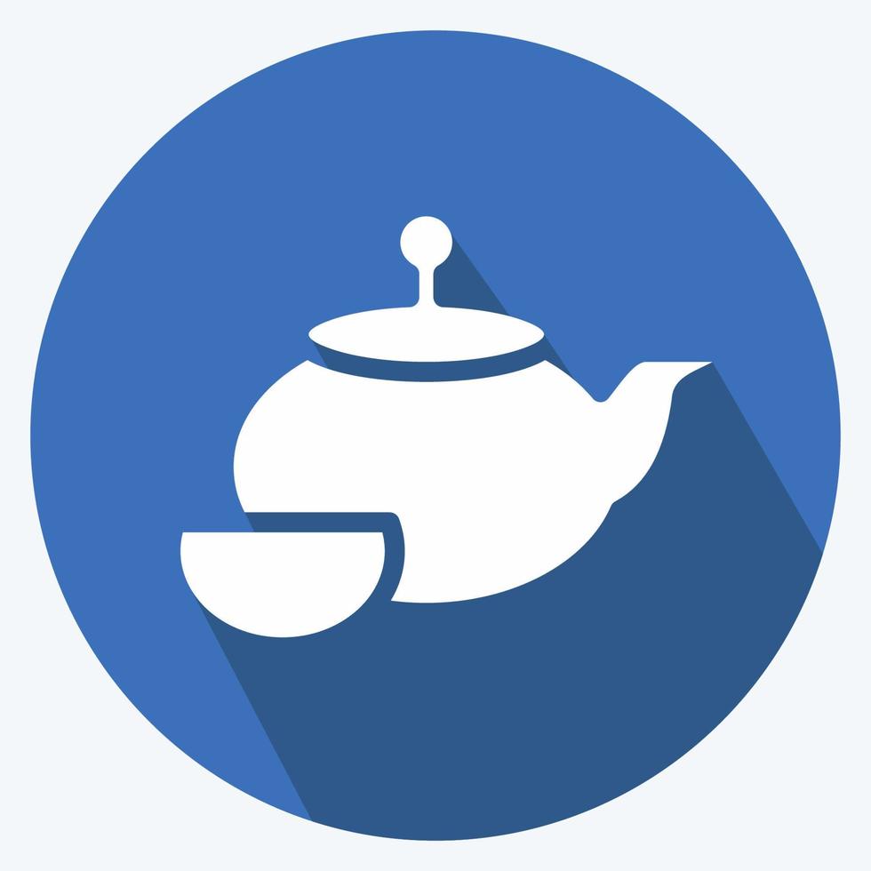 Icon Tea Ceremony. suitable for Drink symbol. long shadow style. simple design editable. design template vector. simple symbol illustration vector