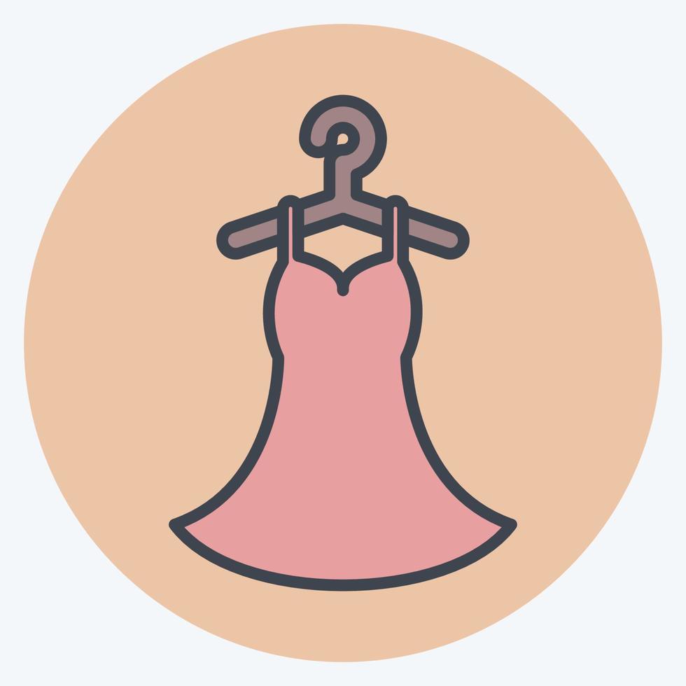Icon Stitched Dress. suitable for Tailor symbol. color mate style. simple design editable. design template vector. simple symbol illustration vector