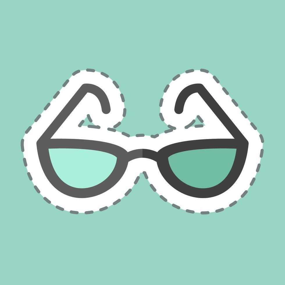 Sticker line cut Reading Glasses. suitable for men accessories symbol. simple design editable. design template vector. simple symbol illustration vector