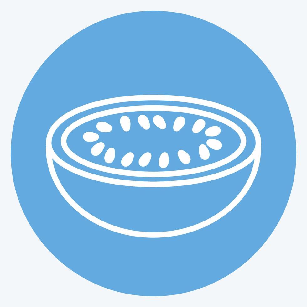 Icon Melon. suitable for Fruits and Vegetables symbol. blue eyes style. simple design editable. design template vector. vector