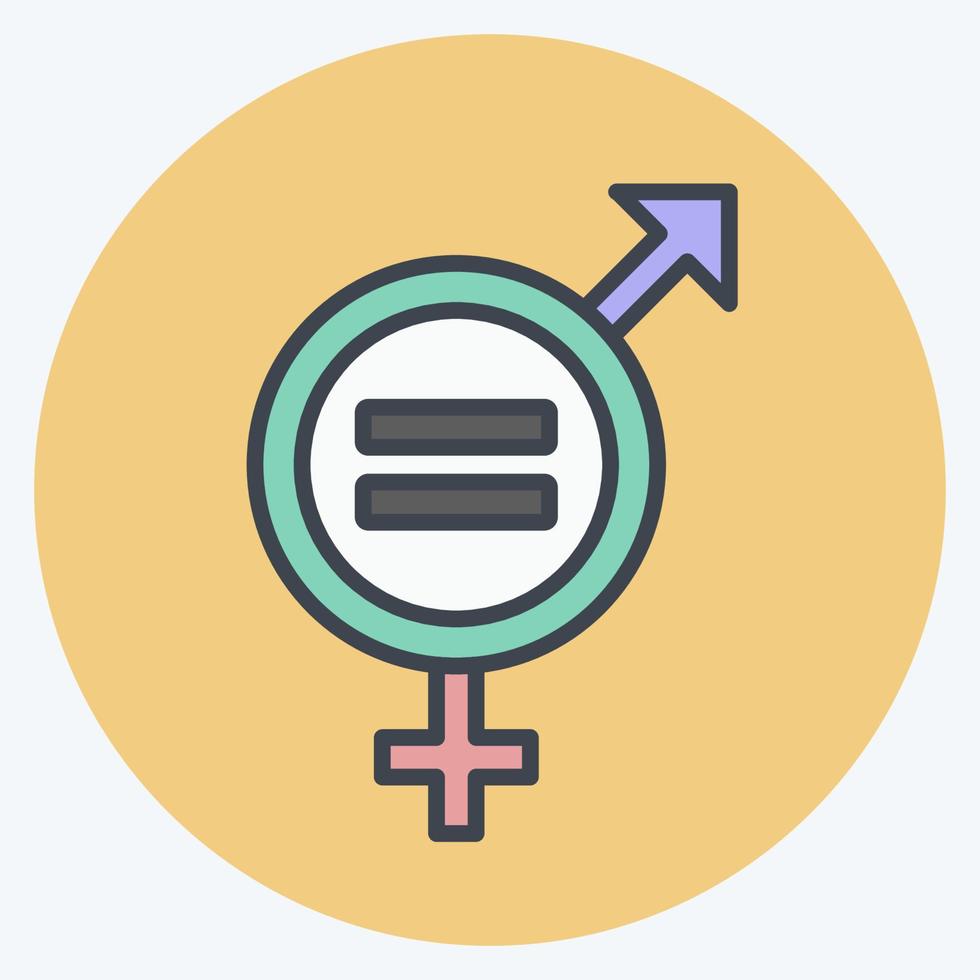 Icon Gender Equality. suitable for Community symbol. color mate style. simple design editable. design template vector. simple symbol illustration vector