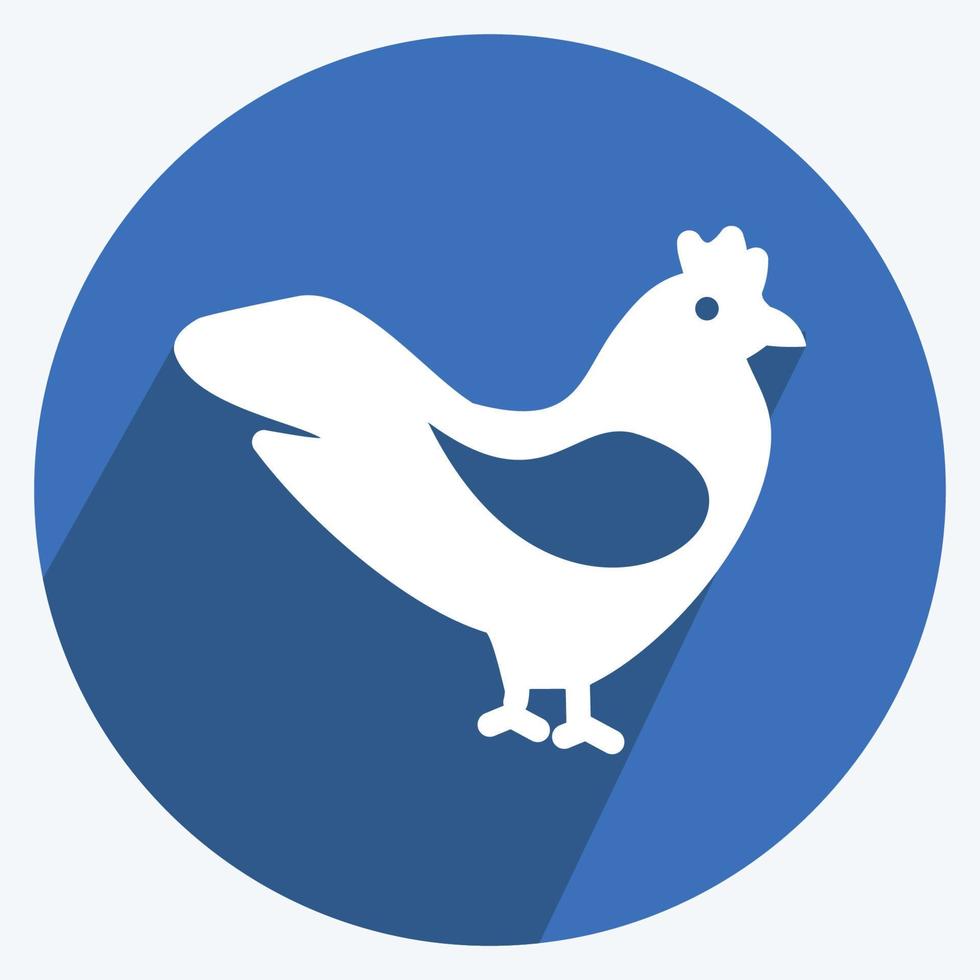 Icon Chicken. suitable for Garden symbol. long shadow style. simple design editable. design template vector. simple symbol illustration vector