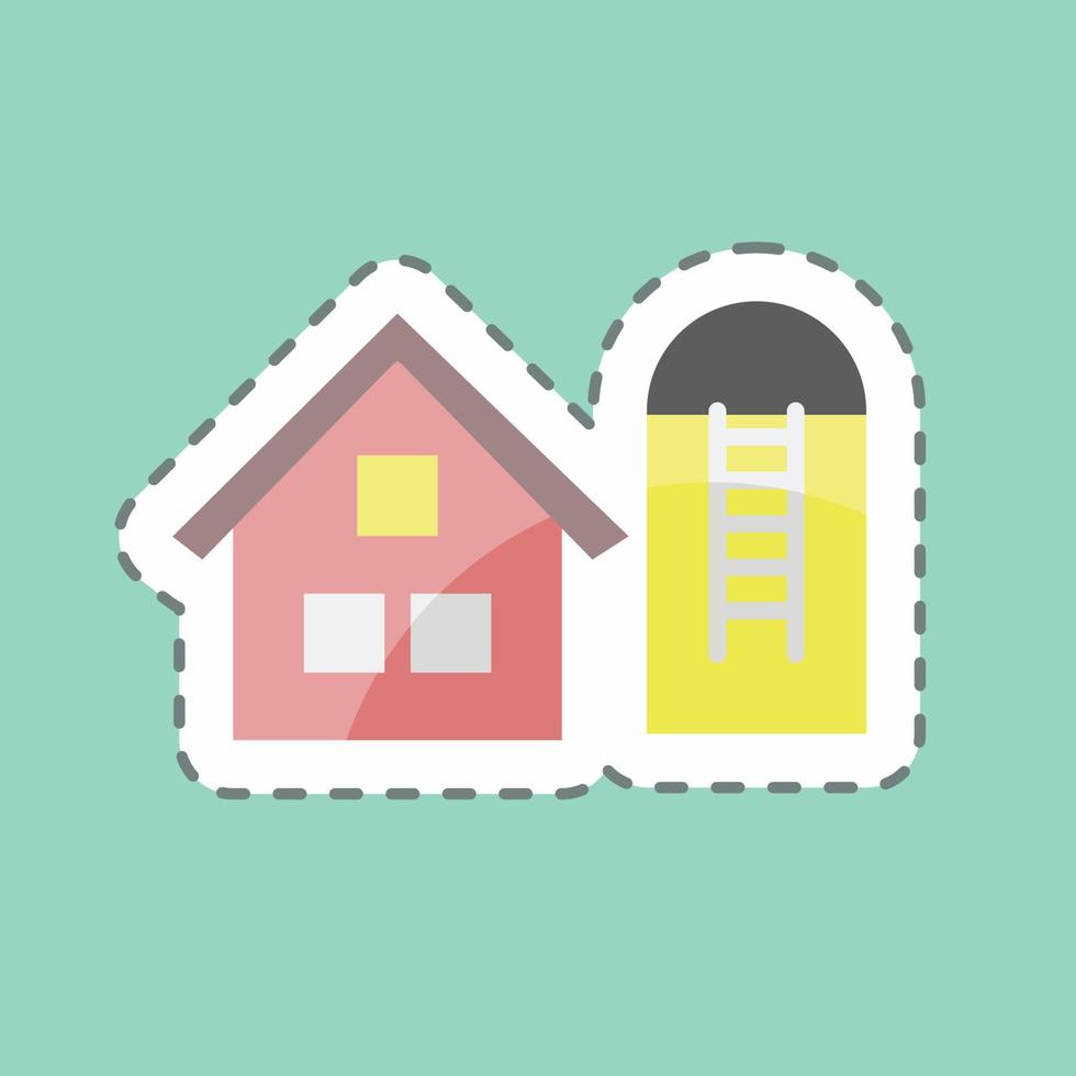 Sticker line cut Silo. suitable for Garden symbol. simple design editable. design template vector. simple symbol illustration vector