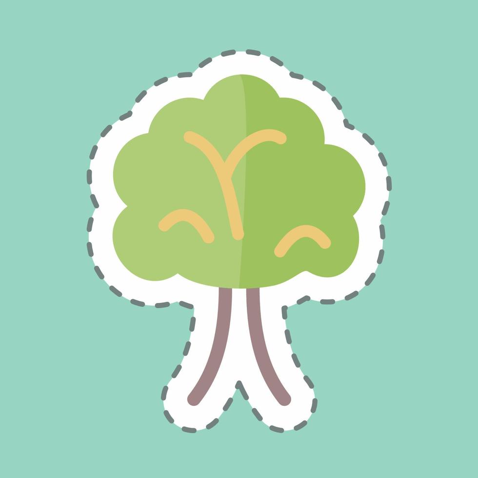 árbol de corte de línea de pegatina. adecuado para el símbolo del jardín. diseño simple editable. vector de plantilla de diseño. ilustración de símbolo simple