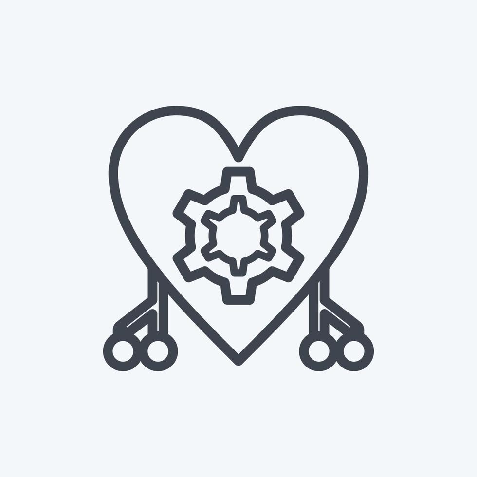 Icon Cybernetics. suitable for data analytics symbol. line style. simple design editable. design template vector. simple symbol illustration vector