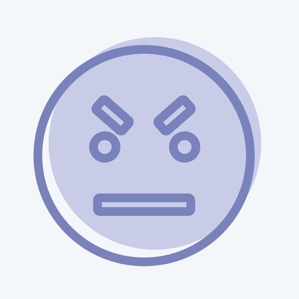 Icon Emoticon Angry. suitable for Emoticon symbol. two tone style. simple design editable. design template vector. simple symbol illustration vector