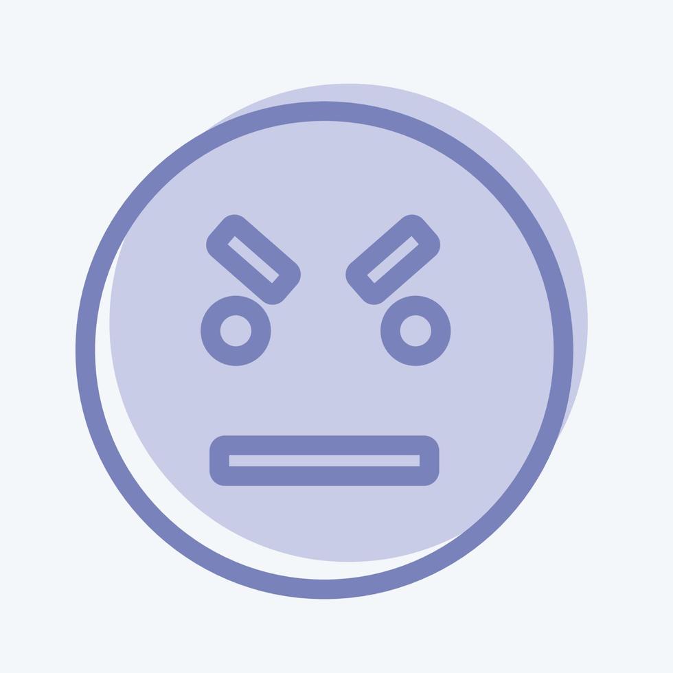 Icon Emoticon Angry. suitable for Emoticon symbol. two tone style. simple design editable. design template vector. simple symbol illustration vector