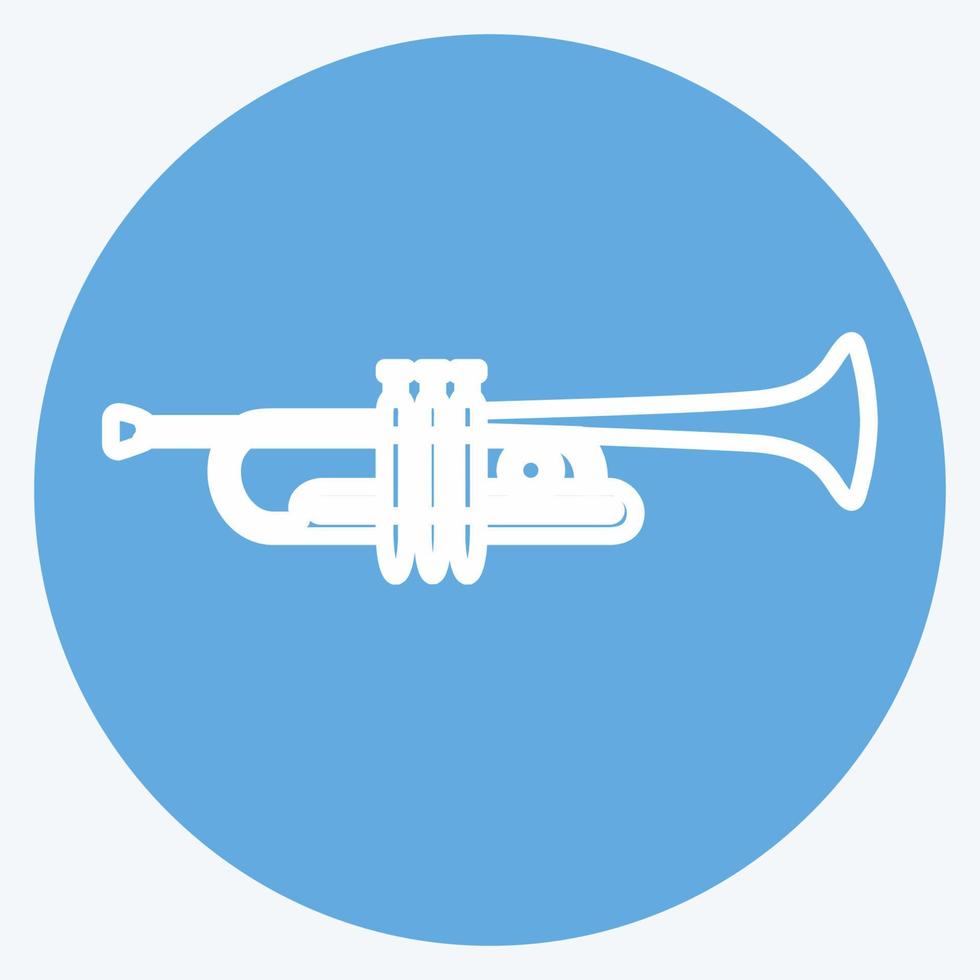 trompeta icono. adecuado para el símbolo de la música. estilo de ojos azules. diseño simple editable. vector de plantilla de diseño. ilustración de símbolo simple