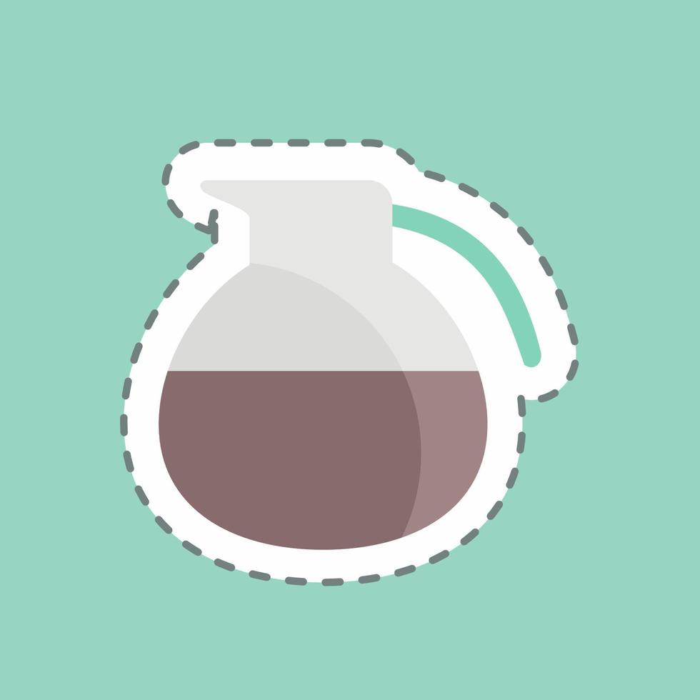 Cafetera de corte de línea de pegatina. adecuado para el símbolo de bebida. diseño simple editable. vector de plantilla de diseño. ilustración de símbolo simple