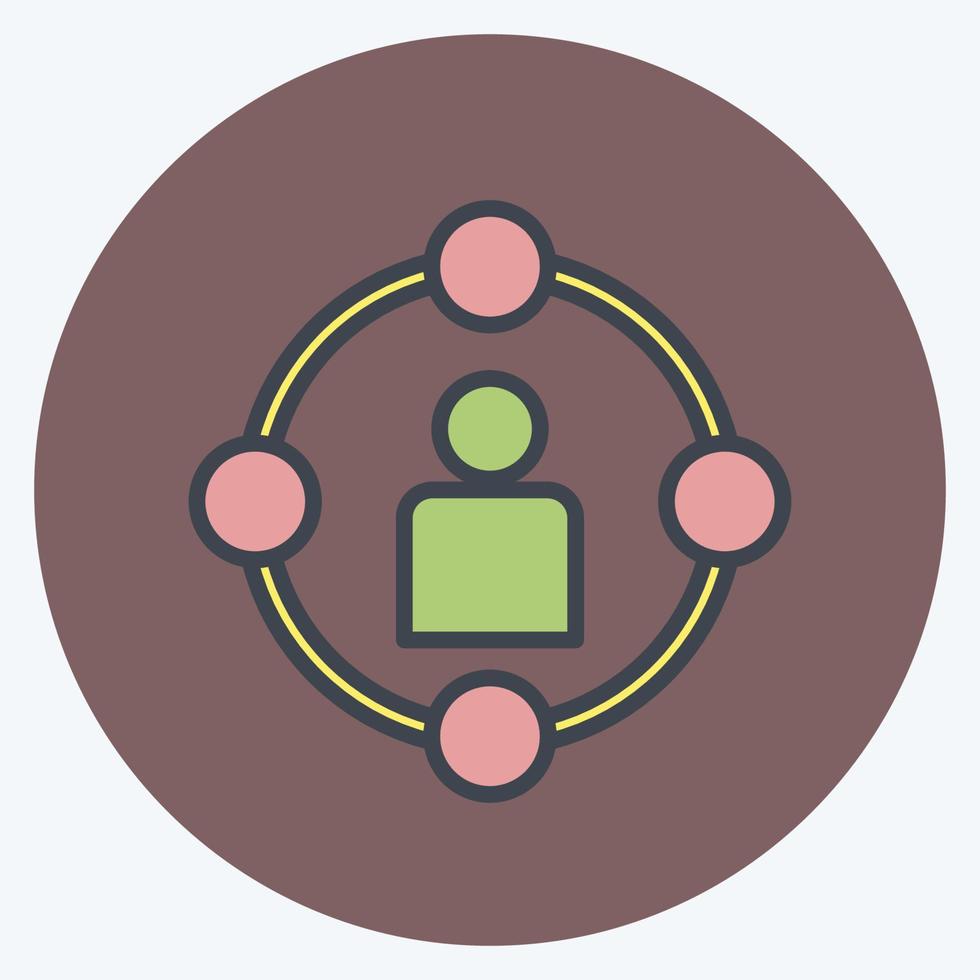 Icon Social Circle. suitable for digital web symbol. color mate style. simple design editable. design template vector. simple symbol illustration vector