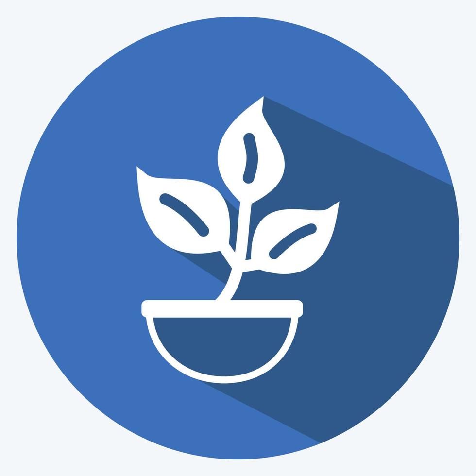 Icon Plant. suitable for Spring symbol. long shadow style. simple design editable. design template vector. simple symbol illustration vector