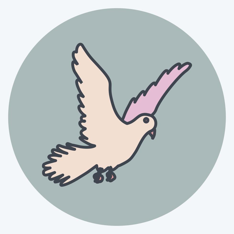 Icon Dove. suitable for animal symbol. color mate style. simple design editable. design template vector. simple symbol illustration vector