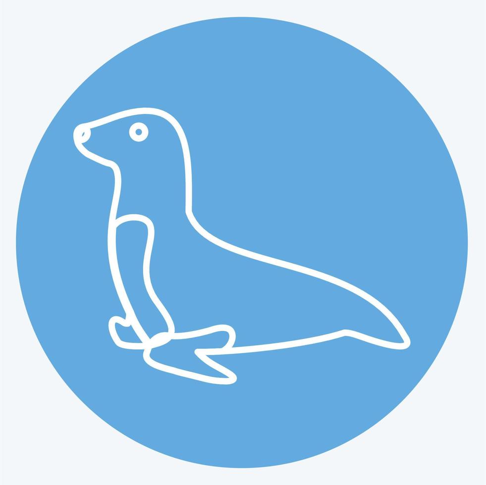 Icon Sea Dog. suitable for animal symbol. blue eyes style. simple design editable. design template vector. simple symbol illustration vector